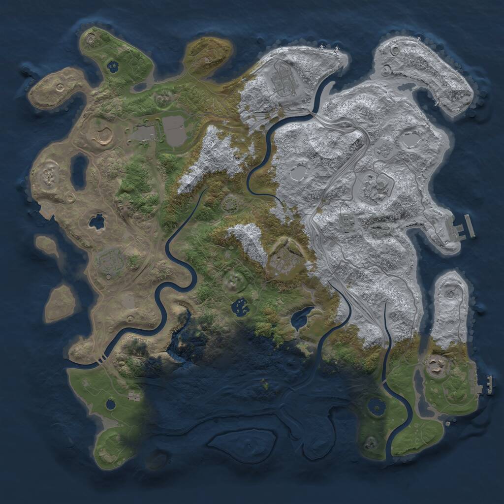 Rust Map: Procedural Map, Size: 4300, Seed: 1365323421, 15 Monuments