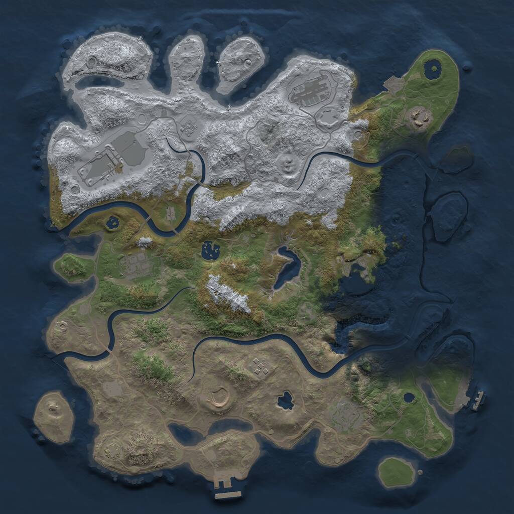 Rust Map: Procedural Map, Size: 4000, Seed: 15695, 15 Monuments