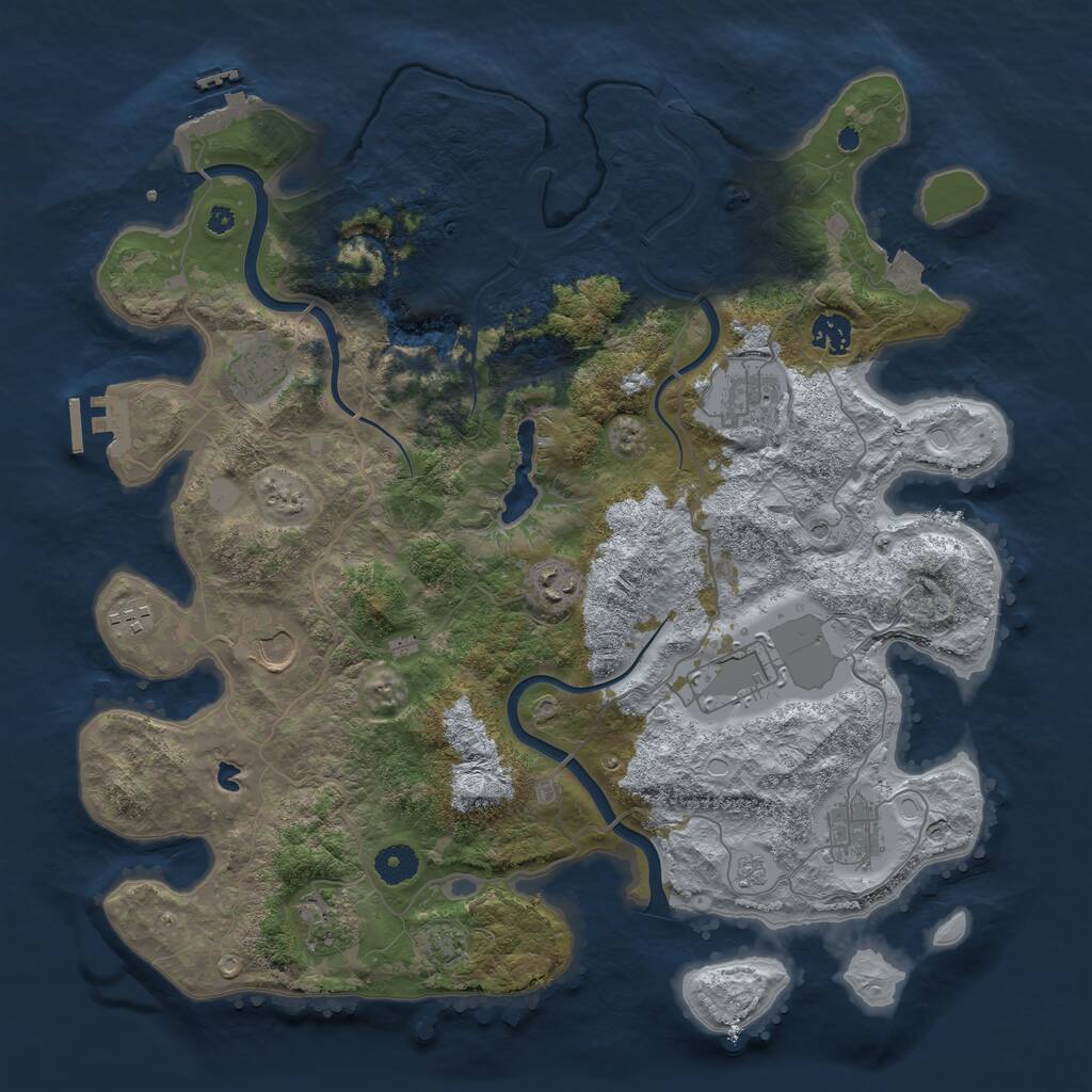 Rust Map: Procedural Map, Size: 4000, Seed: 43573, 15 Monuments