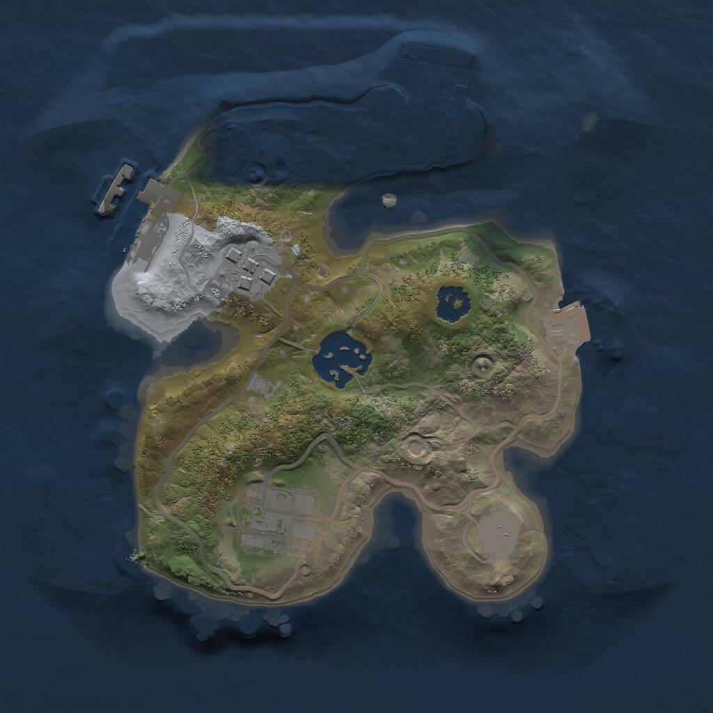 Rust Map: Procedural Map, Size: 2000, Seed: 1911020508, 6 Monuments