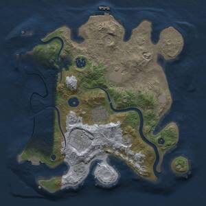 Thumbnail Rust Map: Procedural Map, Size: 3000, Seed: 432522890, 10 Monuments