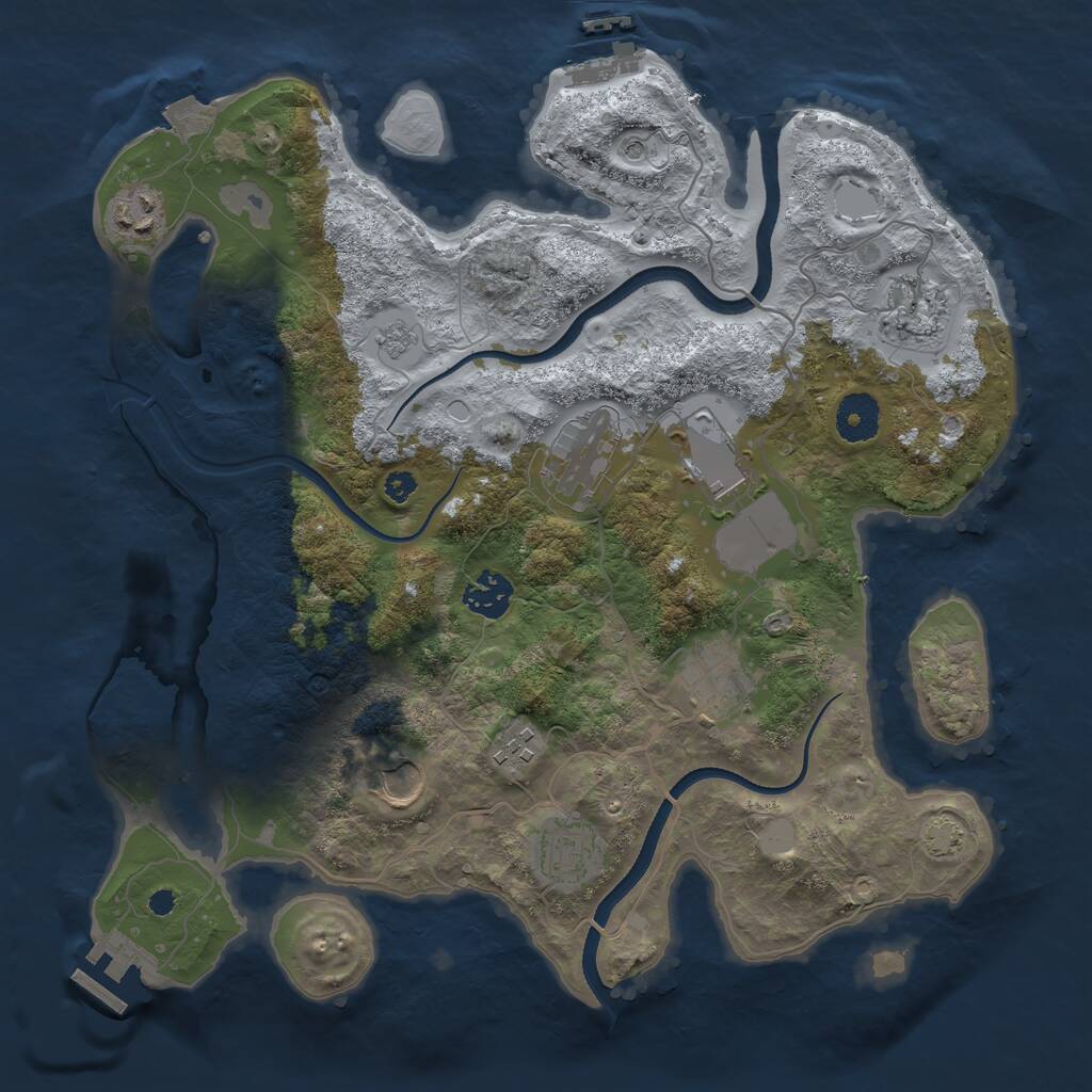 Rust Map: Procedural Map, Size: 3500, Seed: 986408951, 15 Monuments