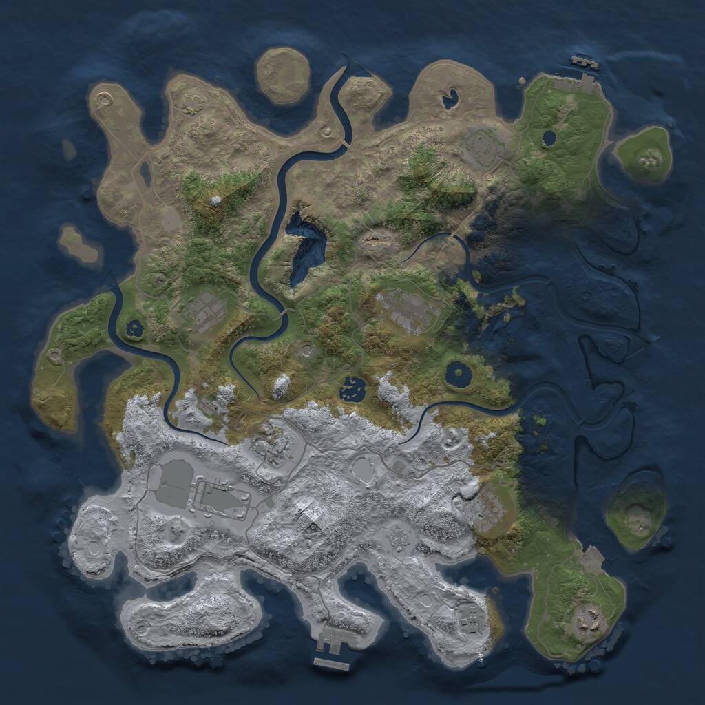 Rust Map: Procedural Map, Size: 4000, Seed: 8531936, 15 Monuments