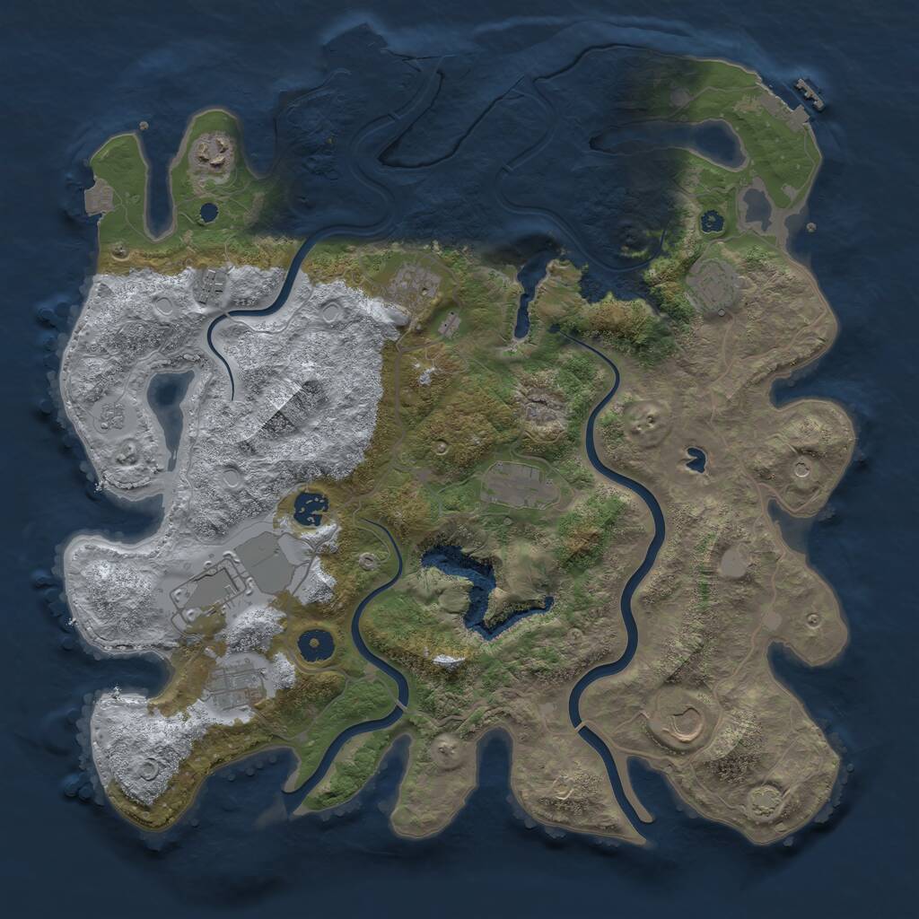 Rust Map: Procedural Map, Size: 4000, Seed: 1136574676, 15 Monuments
