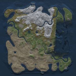 Thumbnail Rust Map: Procedural Map, Size: 4300, Seed: 25532, 17 Monuments