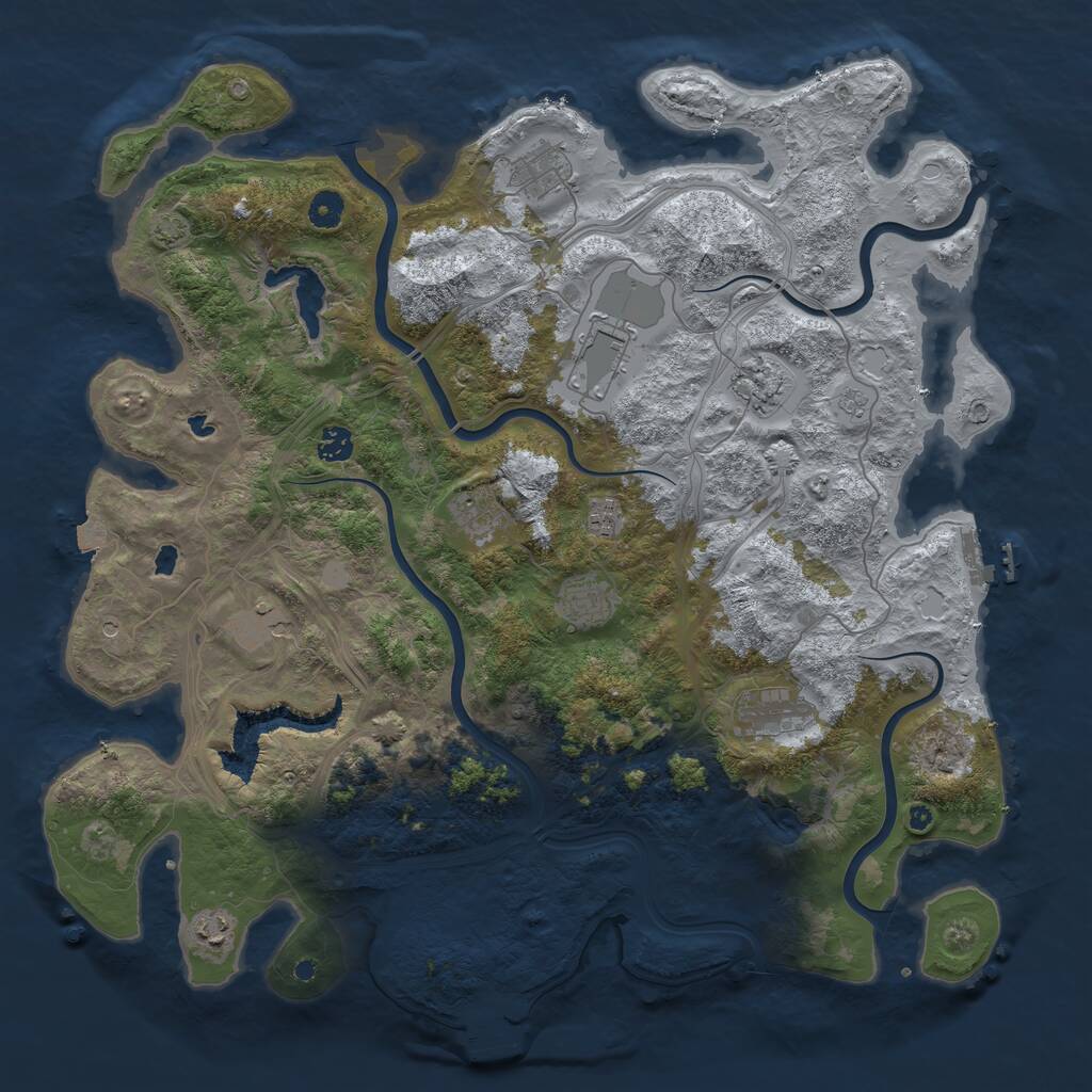 Rust Map: Procedural Map, Size: 4500, Seed: 2016053385, 16 Monuments