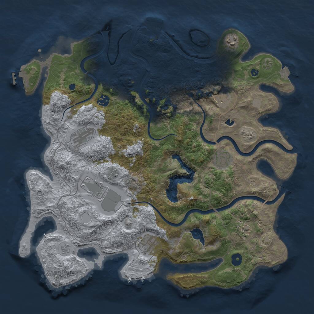 Rust Map: Procedural Map, Size: 4000, Seed: 28944172, 15 Monuments