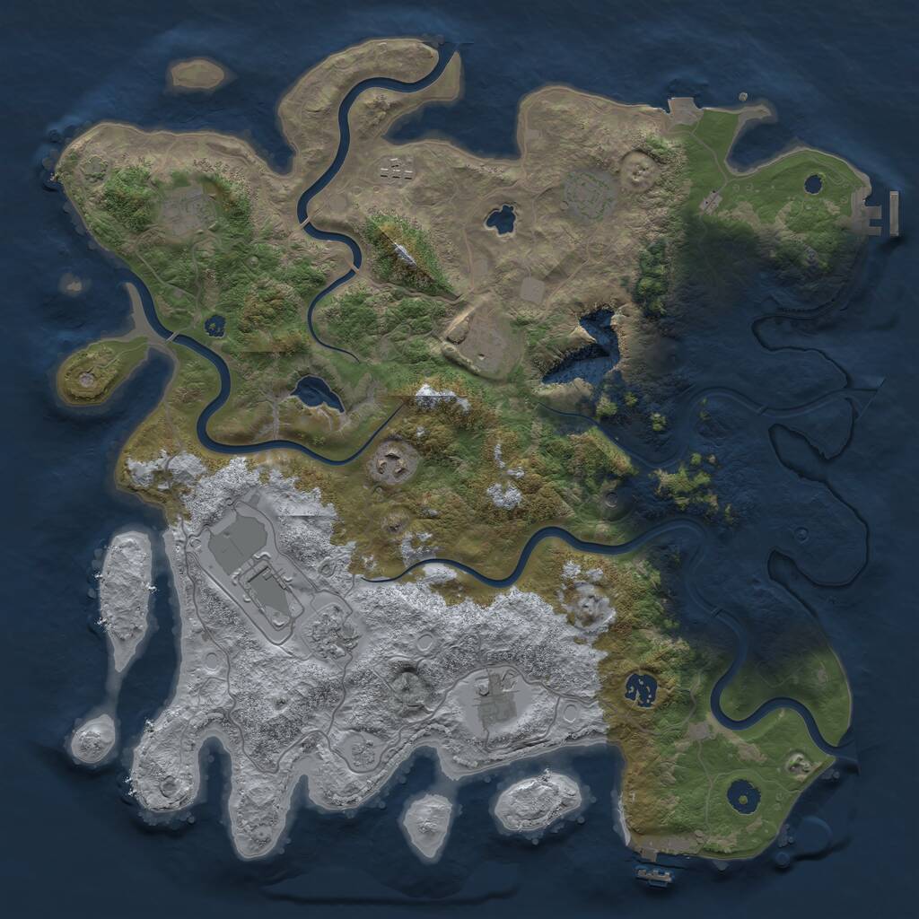 Rust Map: Procedural Map, Size: 4200, Seed: 1959575591, 15 Monuments