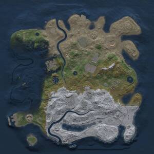 Thumbnail Rust Map: Procedural Map, Size: 3600, Seed: 1119838184, 15 Monuments