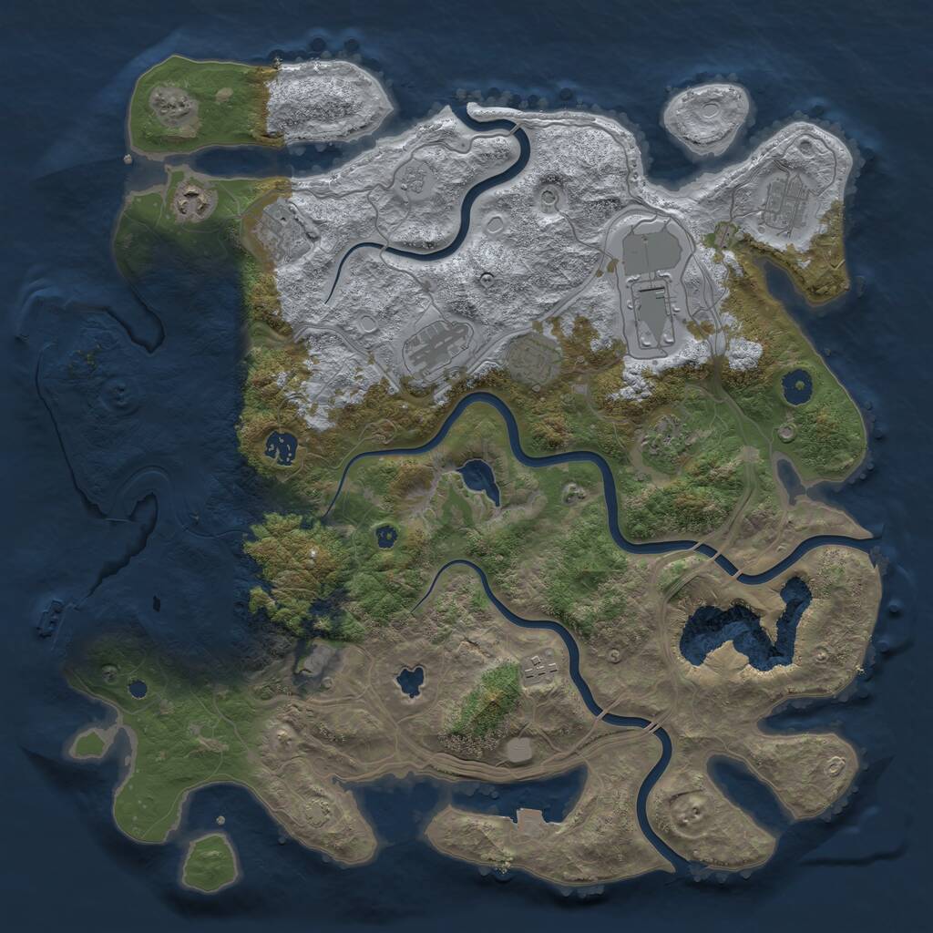 Rust Map: Procedural Map, Size: 4250, Seed: 1981613101, 16 Monuments