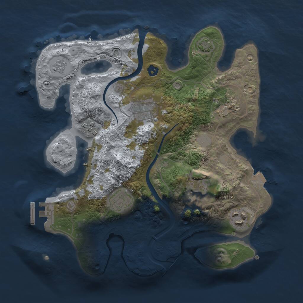 Rust Map: Procedural Map, Size: 2750, Seed: 1381079142, 10 Monuments