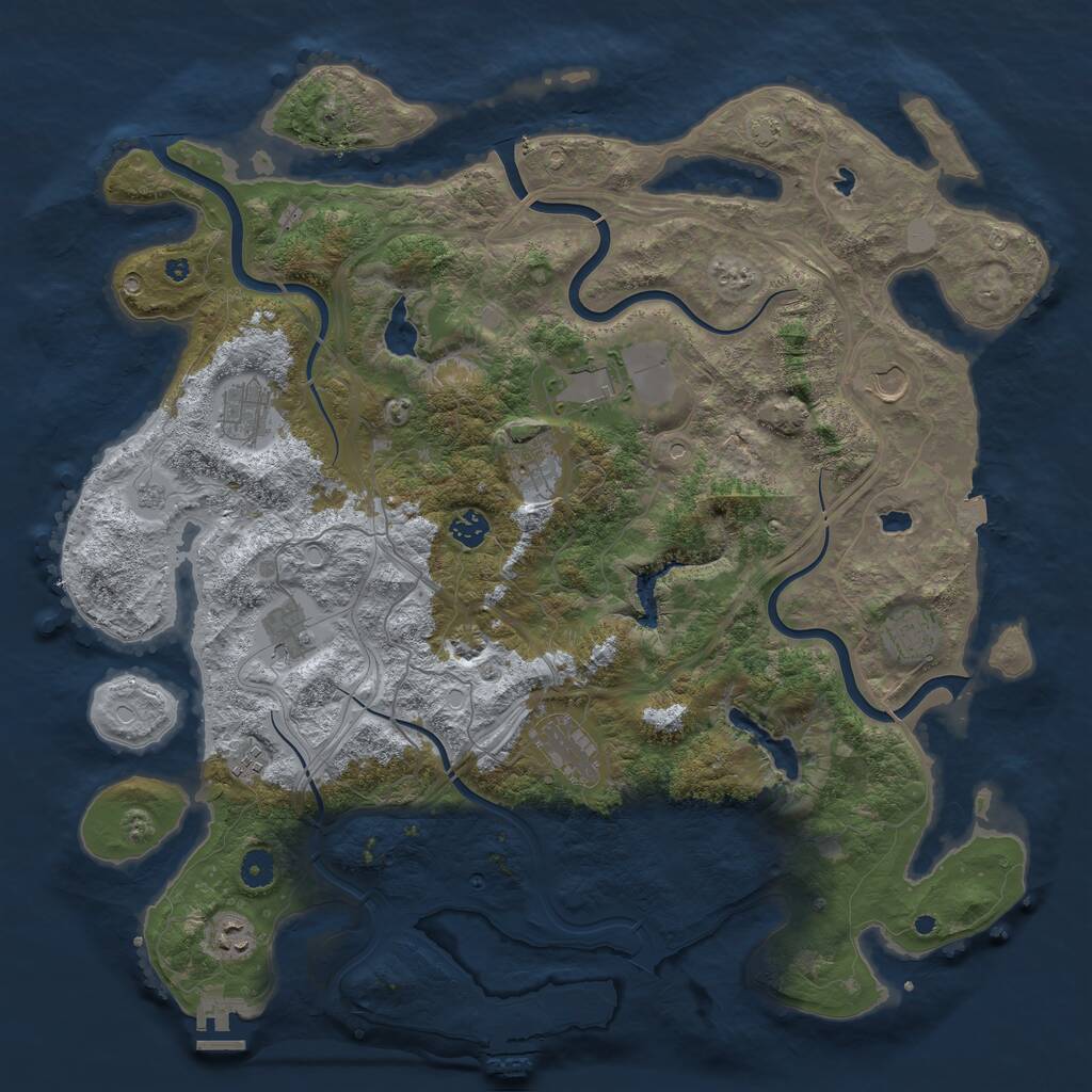 Rust Map: Procedural Map, Size: 4500, Seed: 292664004, 16 Monuments
