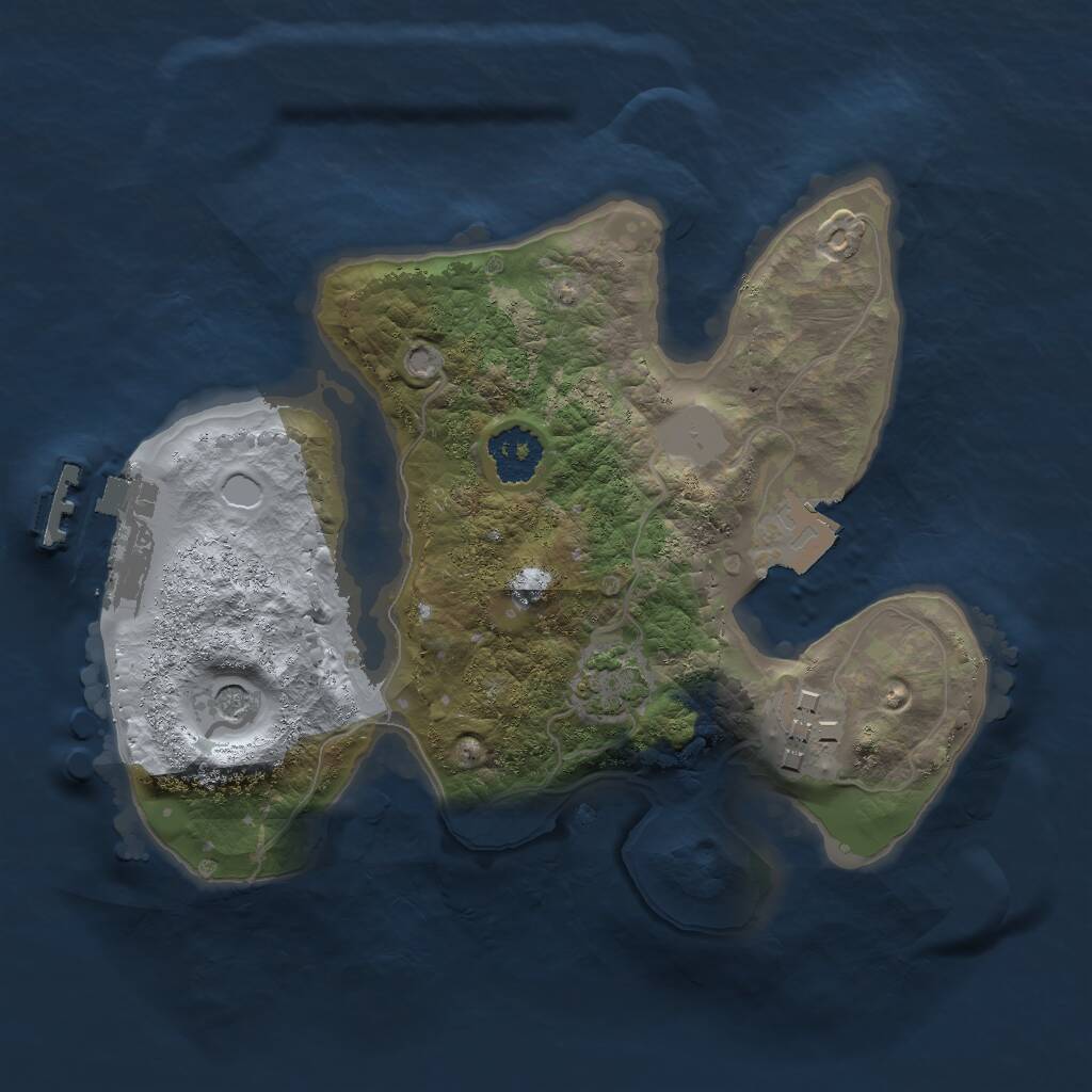 Rust Map: Procedural Map, Size: 2000, Seed: 438270874, 5 Monuments