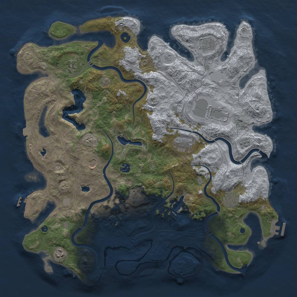 Rust Map: Procedural Map, Size: 4500, Seed: 925786898, 16 Monuments