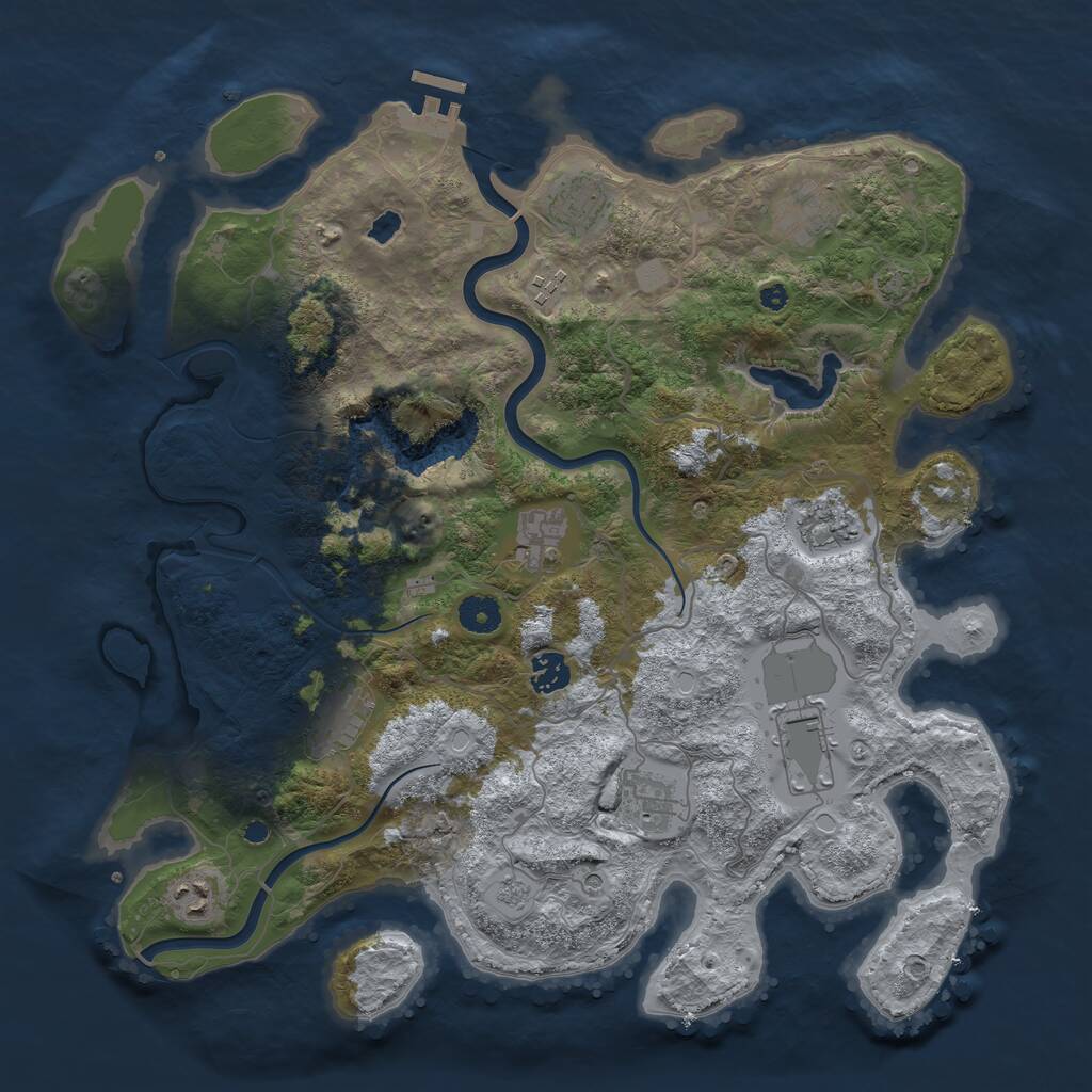 Rust Map: Procedural Map, Size: 4000, Seed: 66253, 15 Monuments