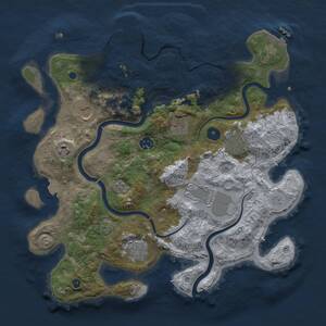 Thumbnail Rust Map: Procedural Map, Size: 3700, Seed: 712851131, 14 Monuments