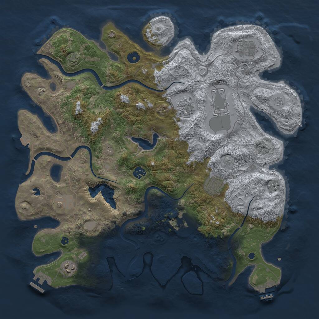 Rust Map: Procedural Map, Size: 4000, Seed: 32198435, 15 Monuments