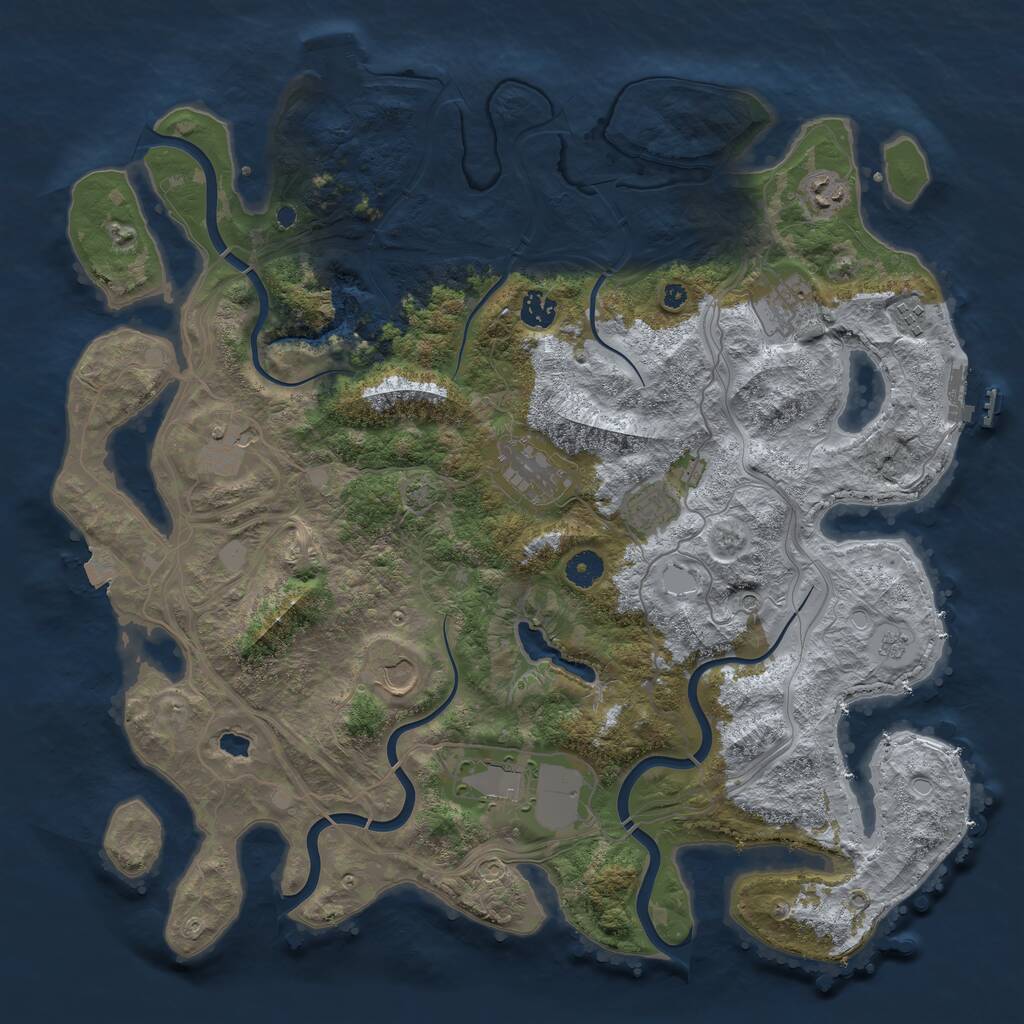 Rust Map: Procedural Map, Size: 4250, Seed: 588790969, 15 Monuments