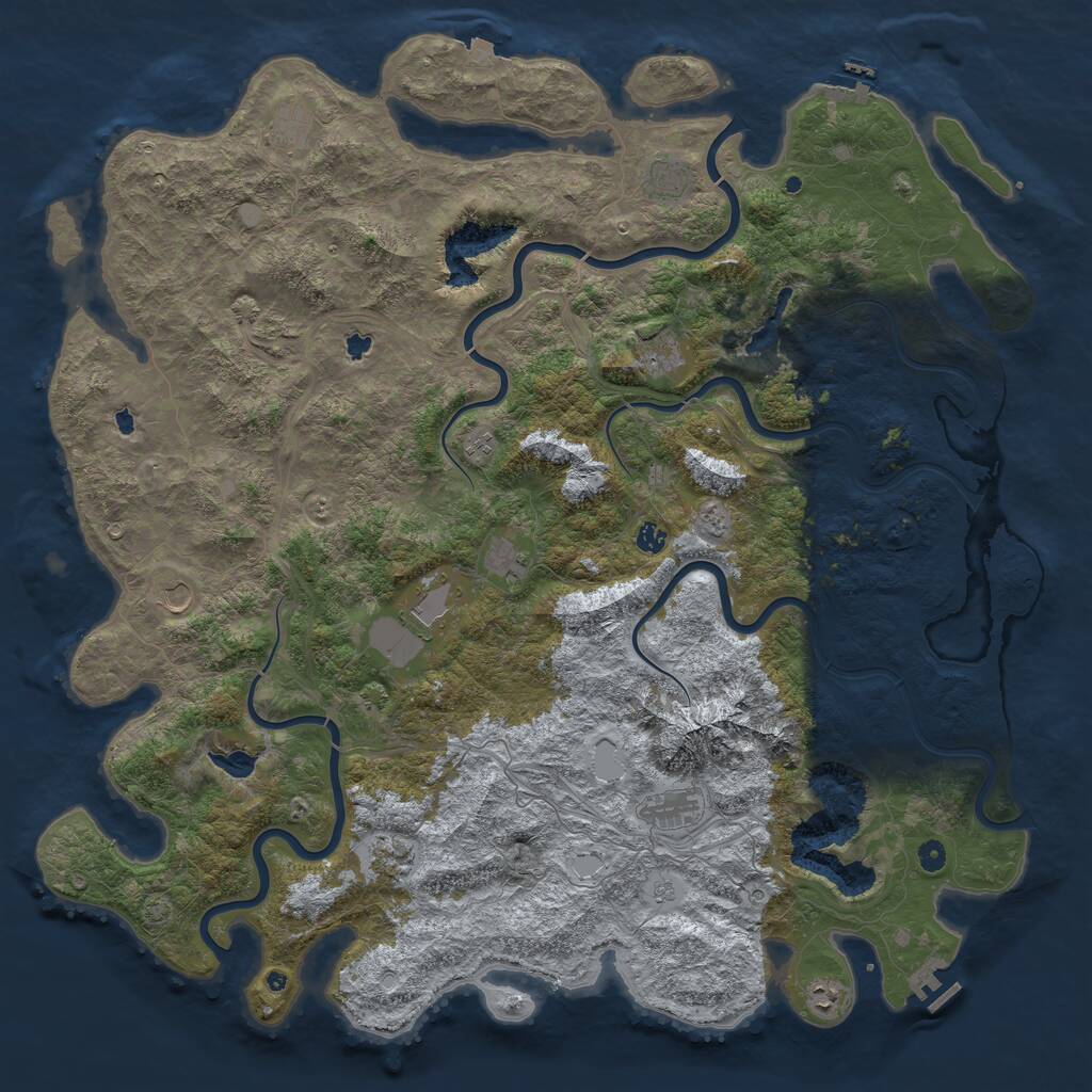 Rust Map: Procedural Map, Size: 5500, Seed: 13443, 17 Monuments