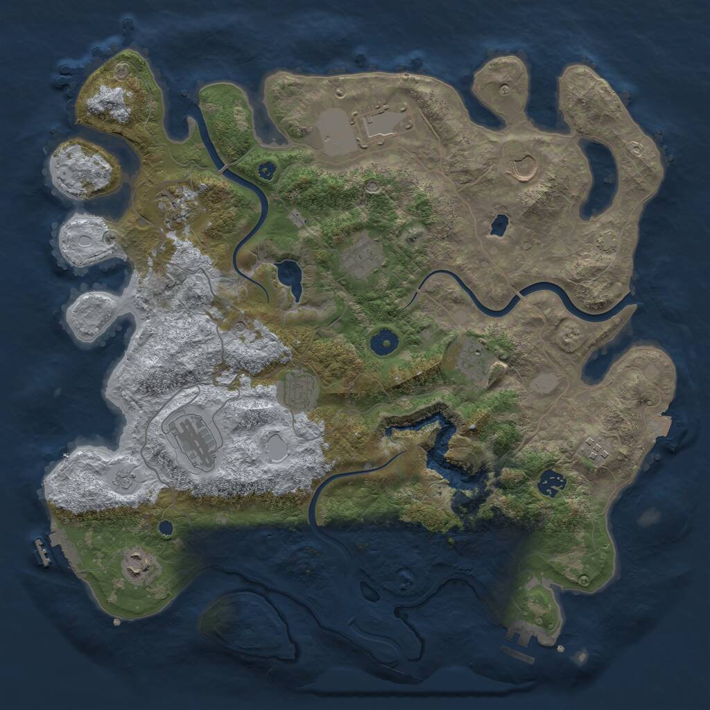 Rust Map: Procedural Map, Size: 4000, Seed: 1856457095, 16 Monuments