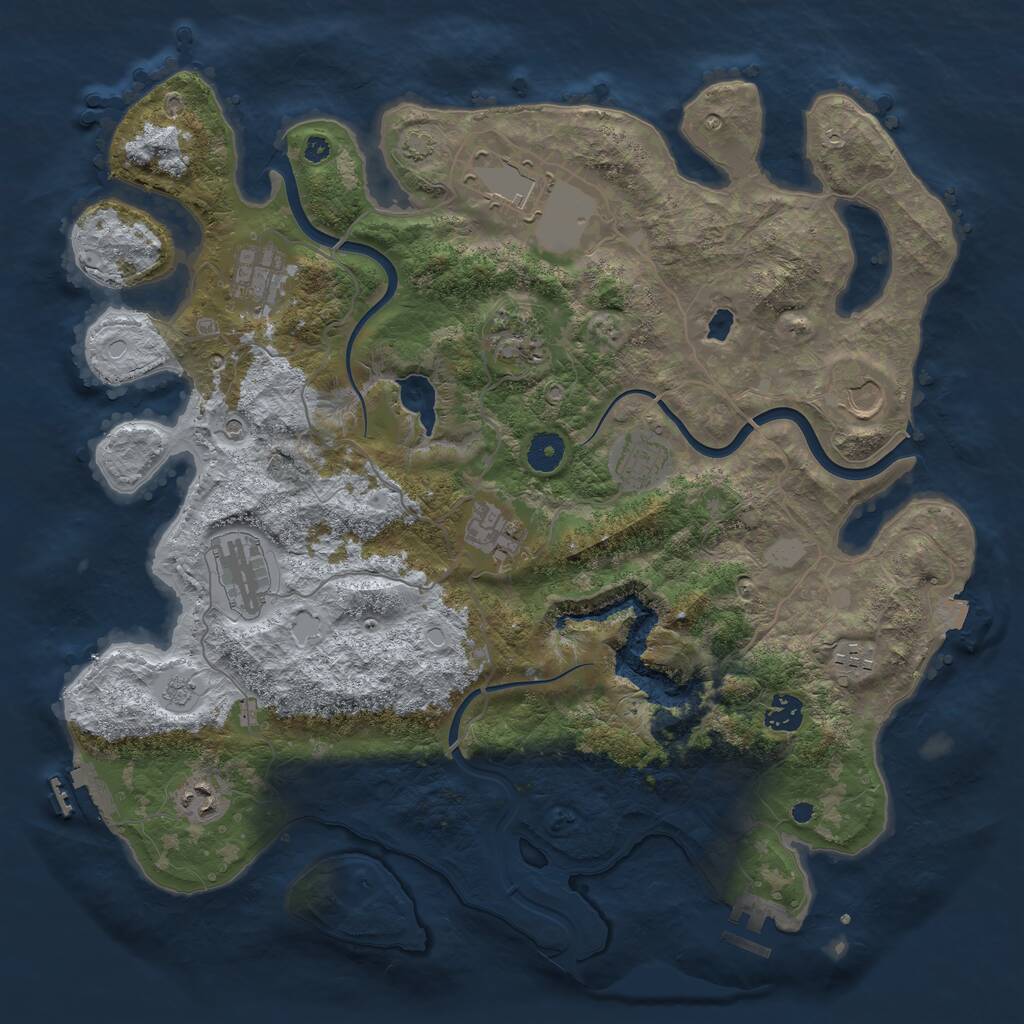 Rust Map: Procedural Map, Size: 4000, Seed: 1856457095, 16 Monuments