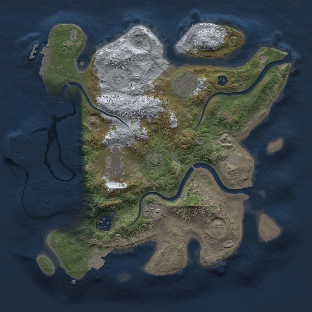 Rust Map: Procedural Map, Size: 3000, Seed: 1885177039, 10 Monuments