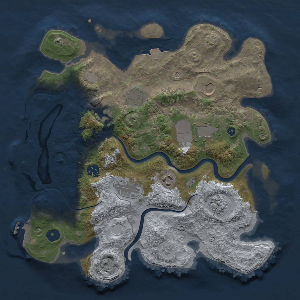 Rust Map: Procedural Map, Size: 3500, Seed: 685714937, 14 Monuments