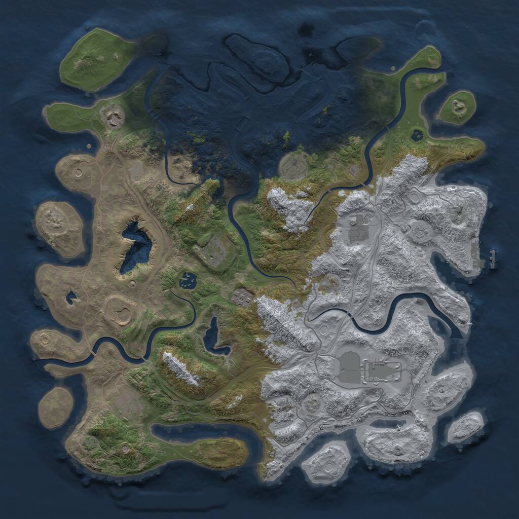 Rust Map: Procedural Map, Size: 4400, Seed: 397604935, 15 Monuments