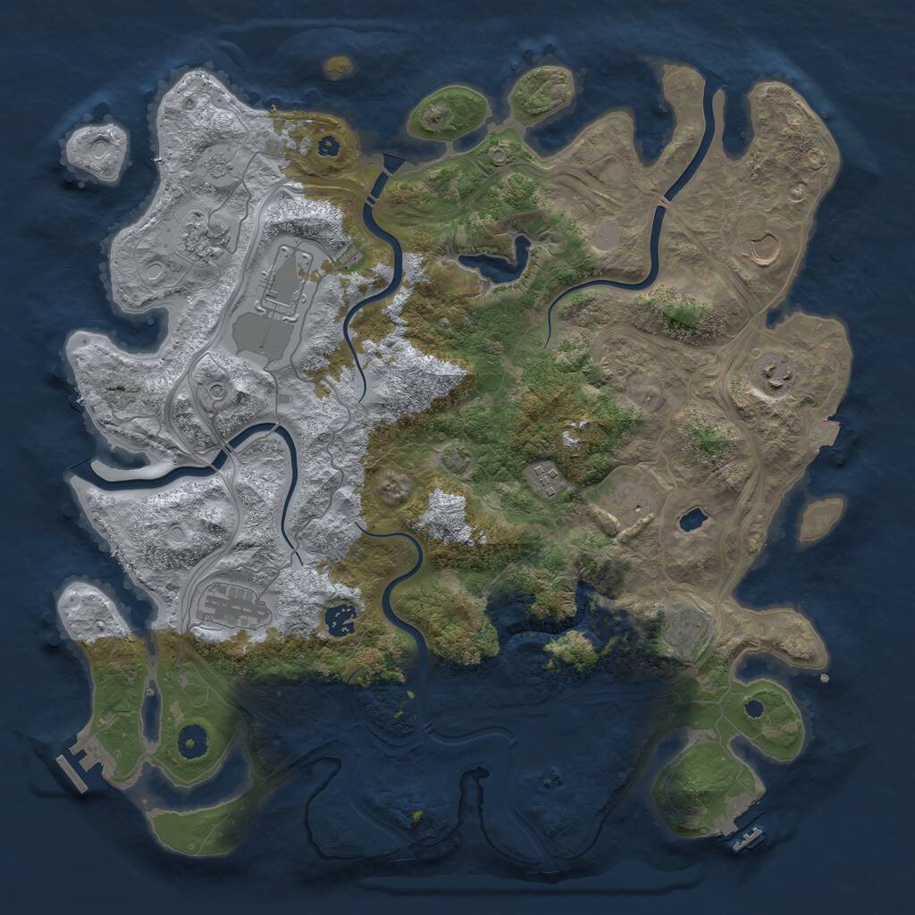 Rust Map: Procedural Map, Size: 4250, Seed: 29205, 15 Monuments