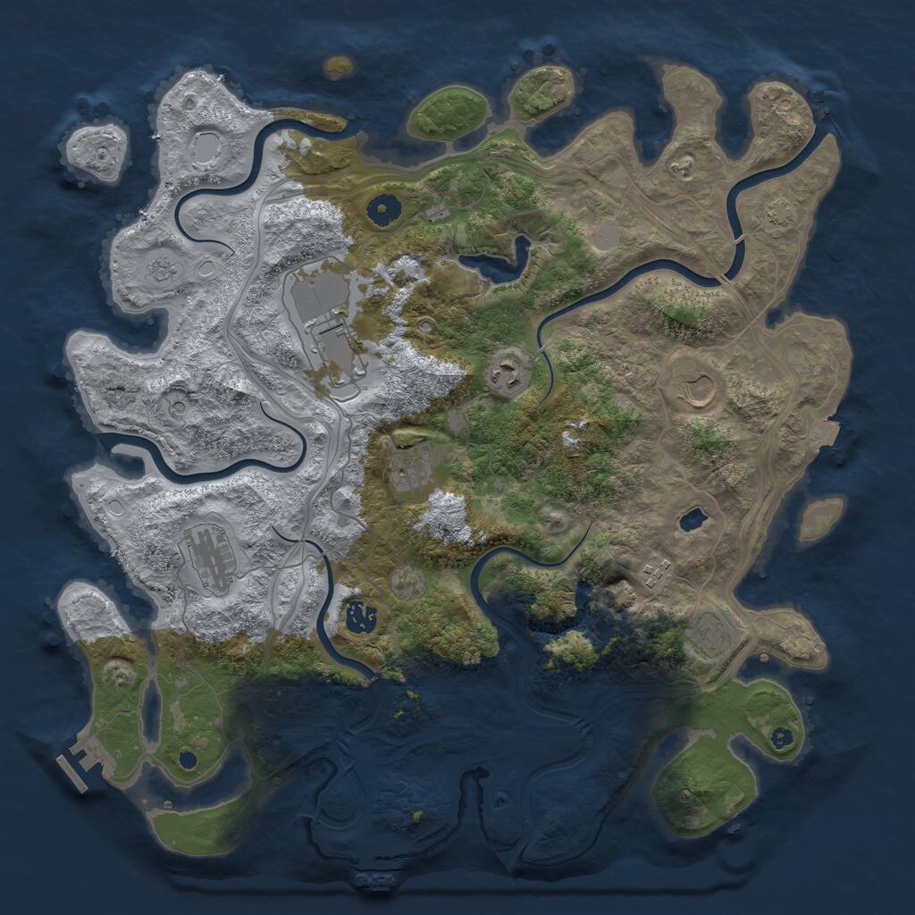 Rust Map: Procedural Map, Size: 4250, Seed: 29205, 14 Monuments