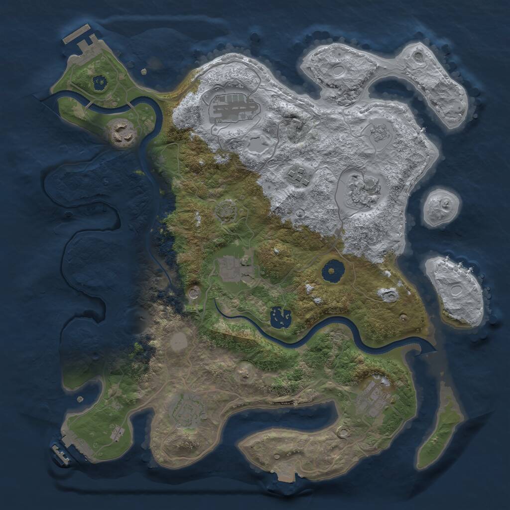 Rust Map: Procedural Map, Size: 3412, Seed: 3250, 14 Monuments