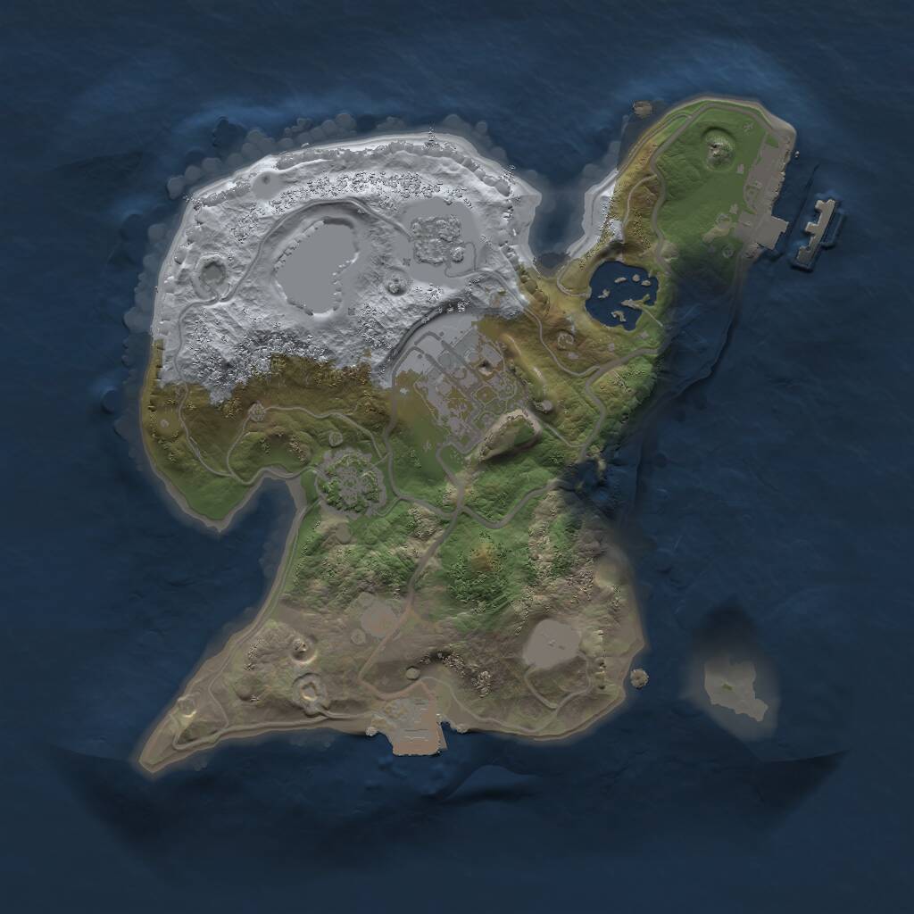 Rust Map: Procedural Map, Size: 2000, Seed: 1966160715, 6 Monuments