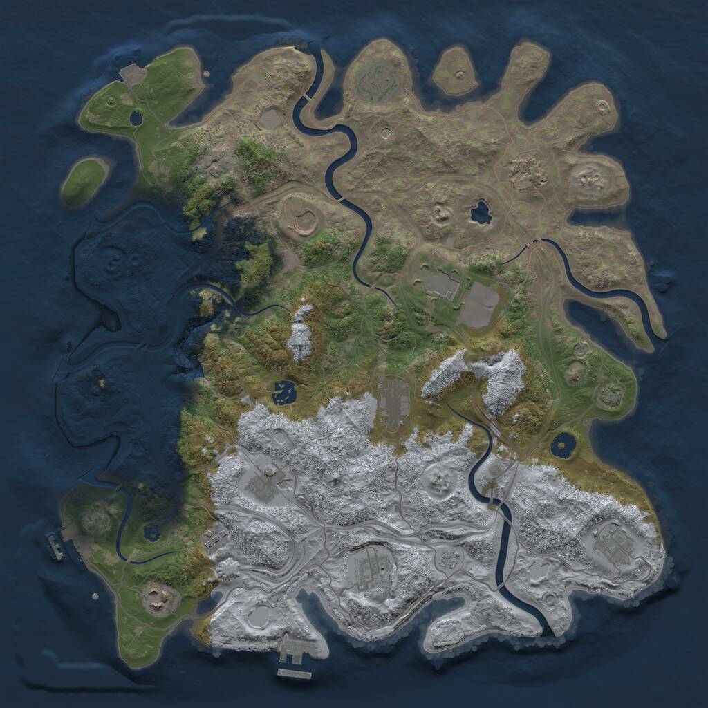 Rust Map: Procedural Map, Size: 4250, Seed: 2212026, 17 Monuments