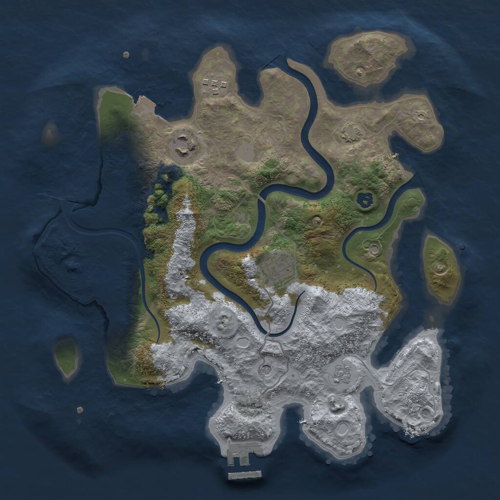 Rust Map: Procedural Map, Size: 3050, Seed: 67890, 8 Monuments