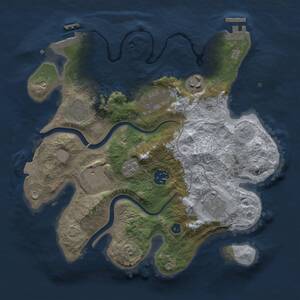 Thumbnail Rust Map: Procedural Map, Size: 3000, Seed: 1671863787, 13 Monuments