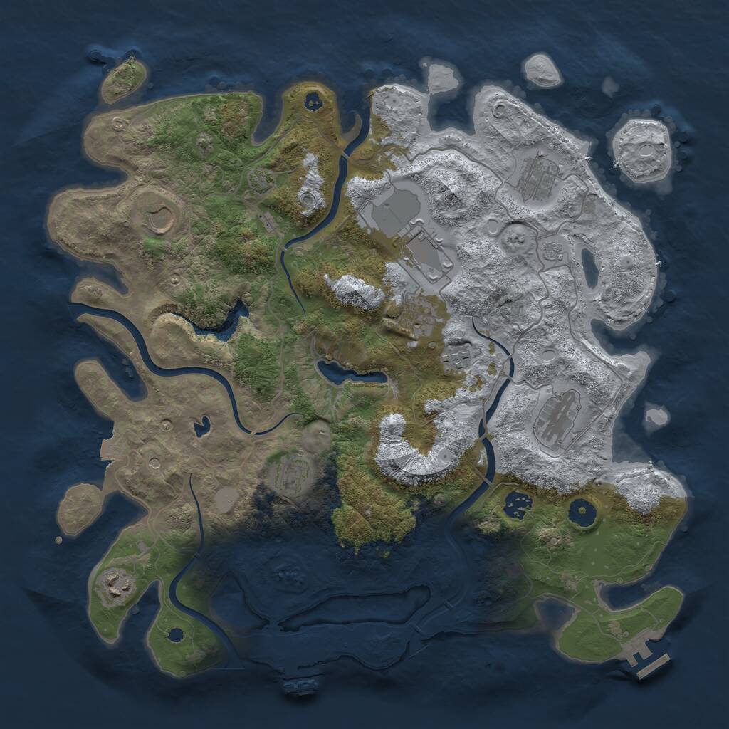 Rust Map: Procedural Map, Size: 4000, Seed: 4125, 15 Monuments