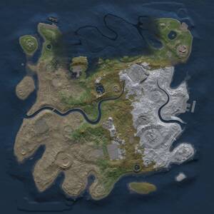Thumbnail Rust Map: Procedural Map, Size: 3700, Seed: 1671863787, 15 Monuments