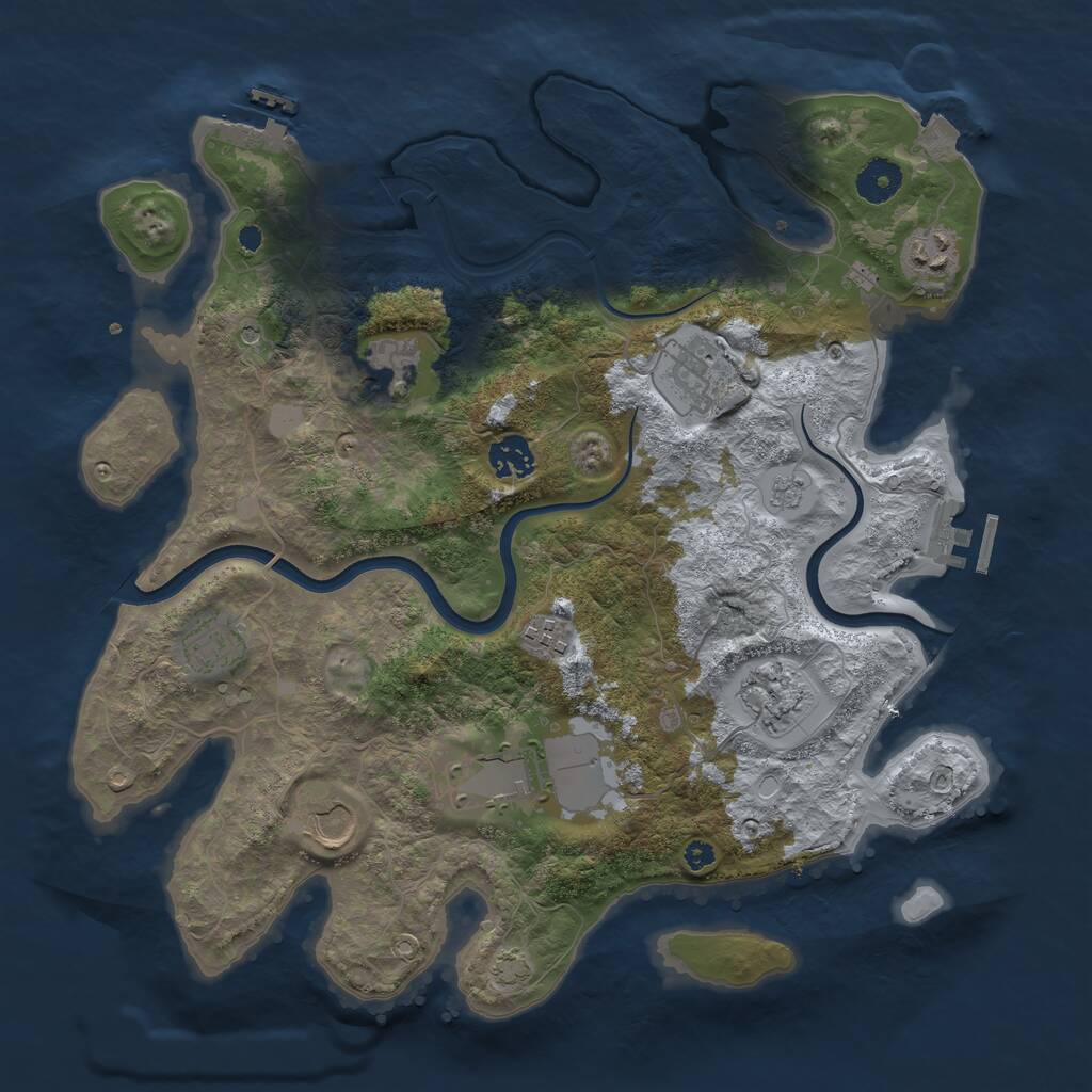 Rust Map: Procedural Map, Size: 3700, Seed: 1671863787, 15 Monuments