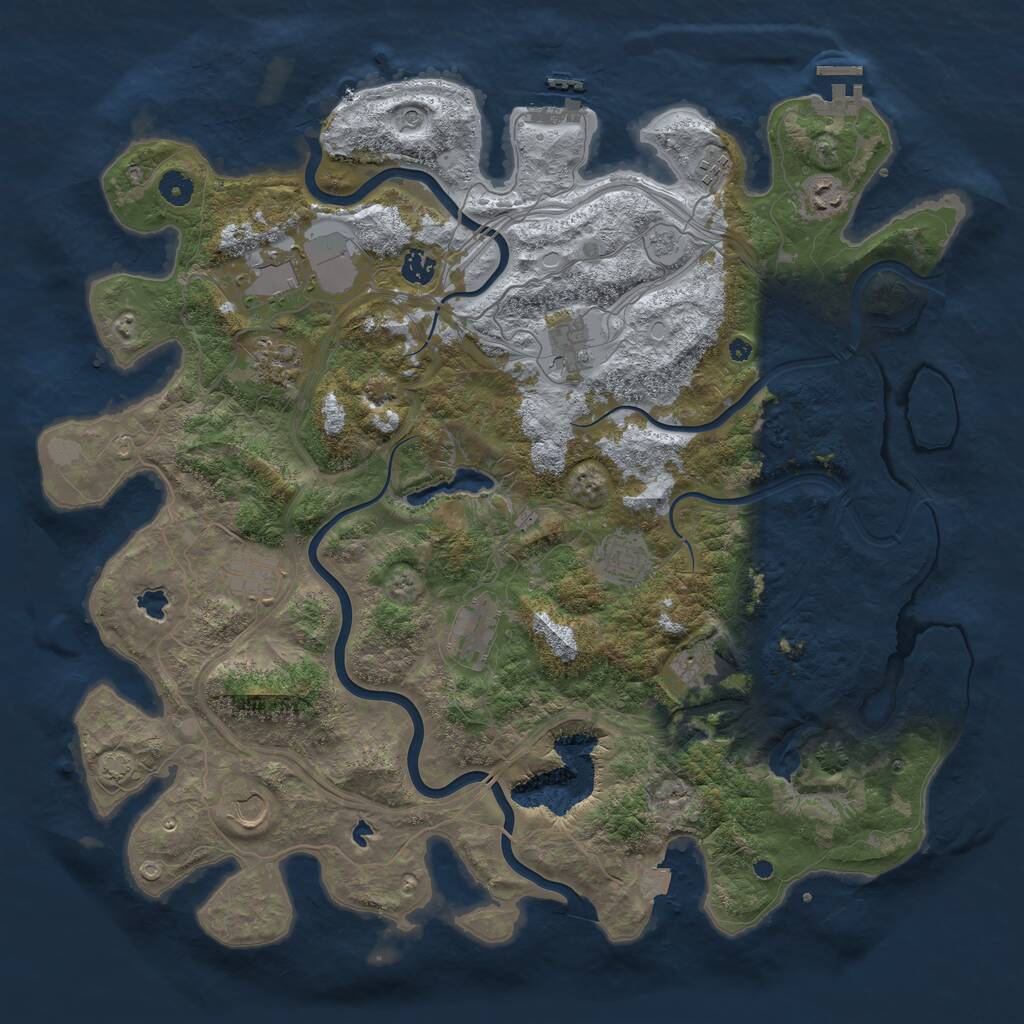 Rust Map: Procedural Map, Size: 4500, Seed: 352749026, 17 Monuments