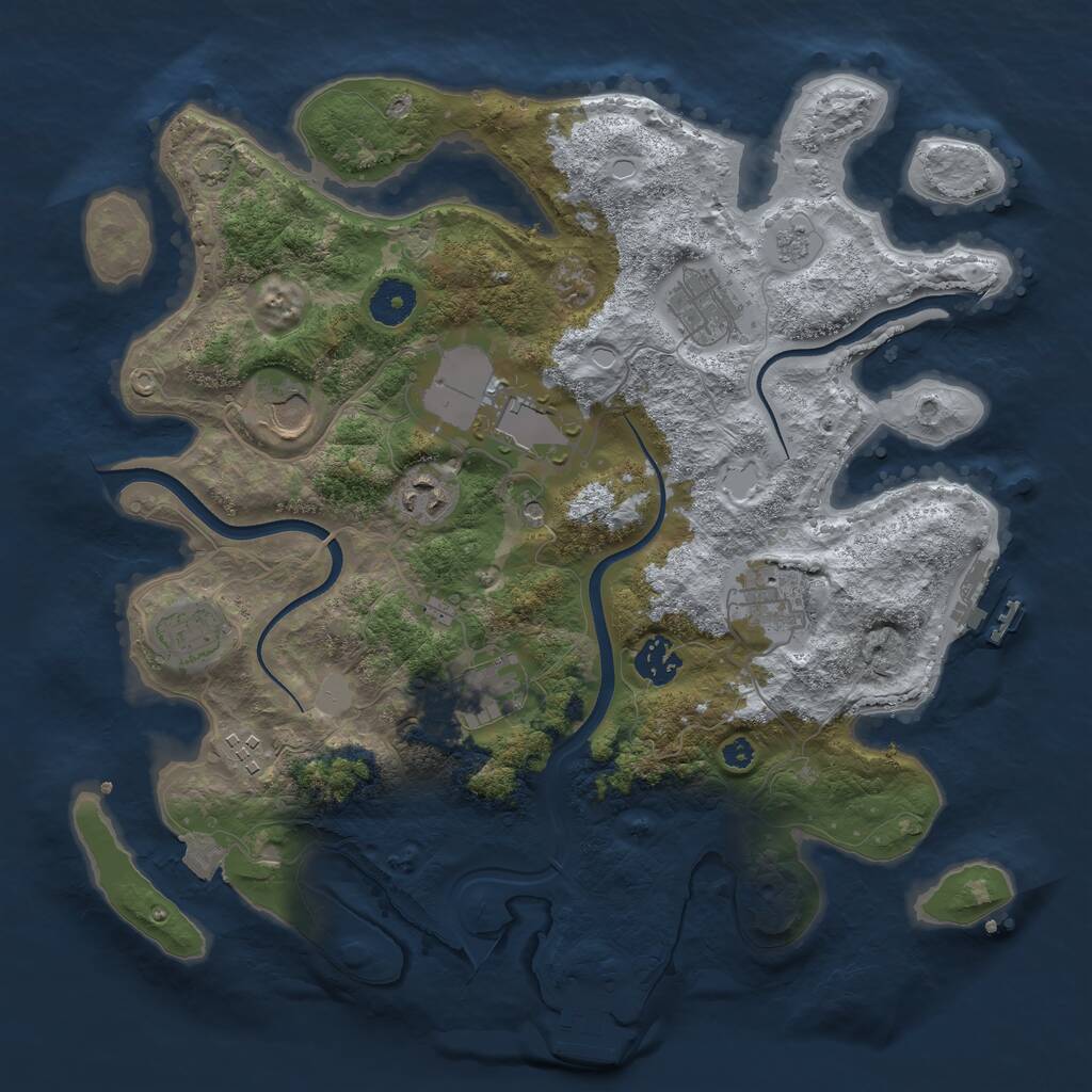 Rust Map: Procedural Map, Size: 3598, Seed: 1674478151, 15 Monuments