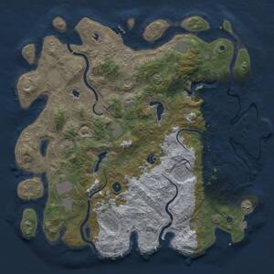 Thumbnail Rust Map: Procedural Map, Size: 4500, Seed: 53245588, 17 Monuments