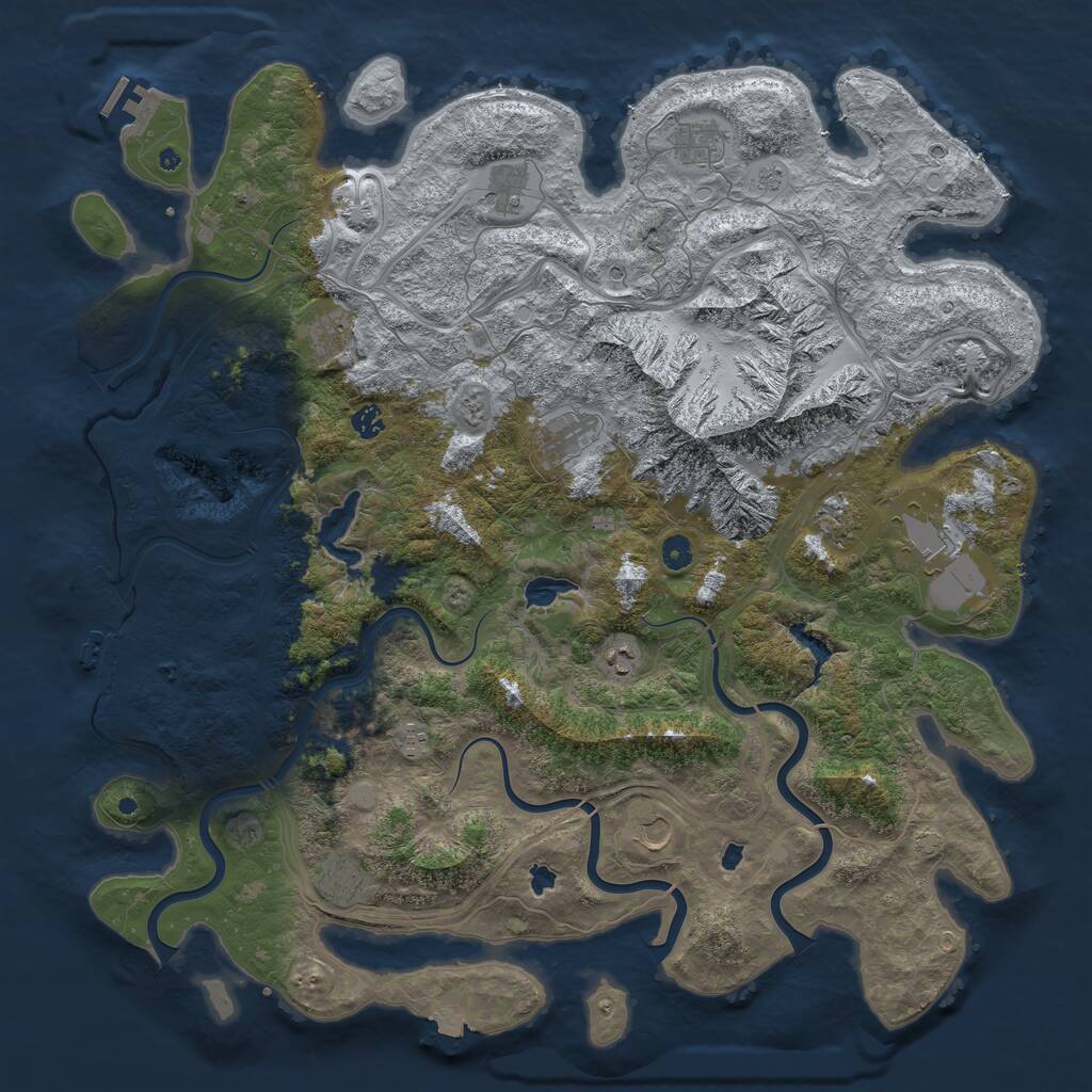 Rust Map: Procedural Map, Size: 5000, Seed: 6362441, 17 Monuments