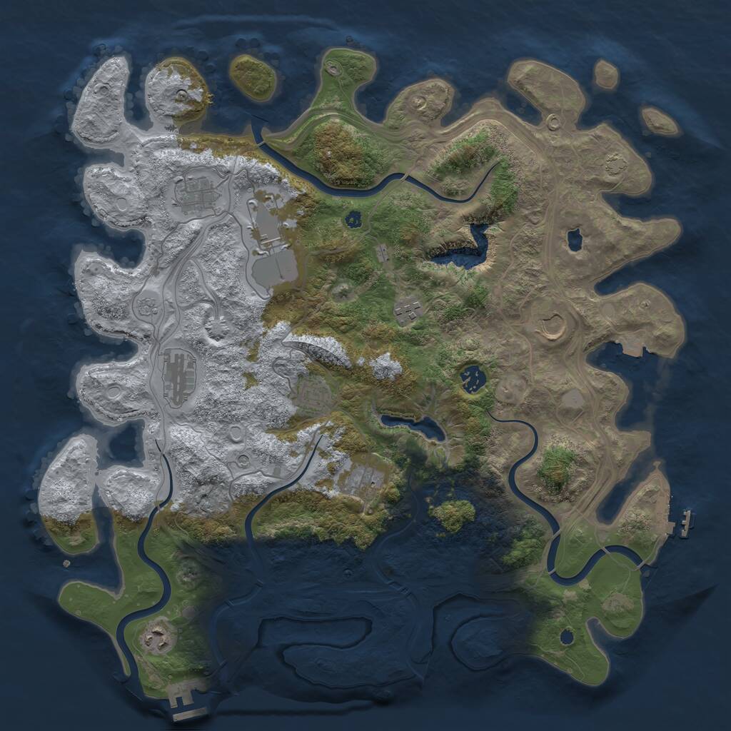 Rust Map: Procedural Map, Size: 4250, Seed: 258550, 15 Monuments
