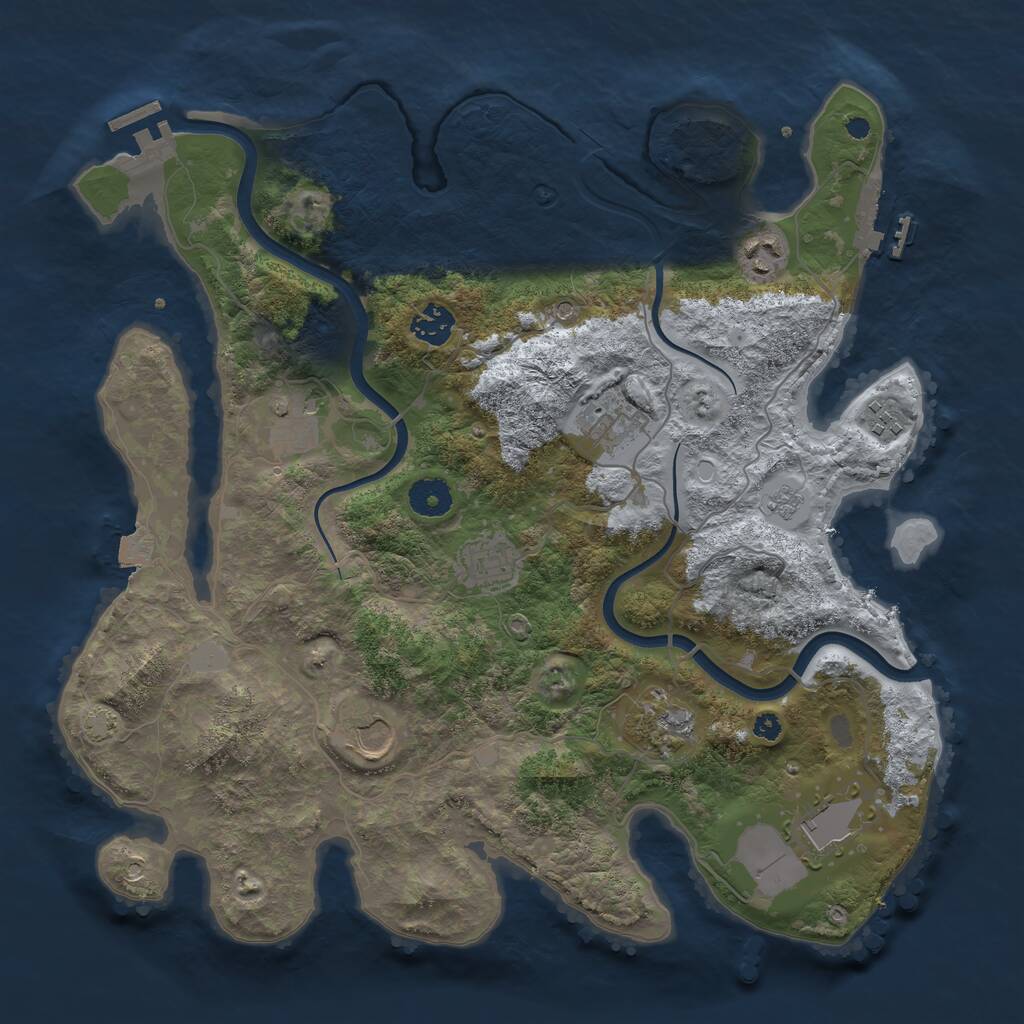 Rust Map: Procedural Map, Size: 3750, Seed: 1134491634, 15 Monuments