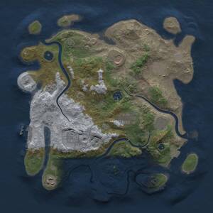 Thumbnail Rust Map: Procedural Map, Size: 3500, Seed: 1723702376, 14 Monuments