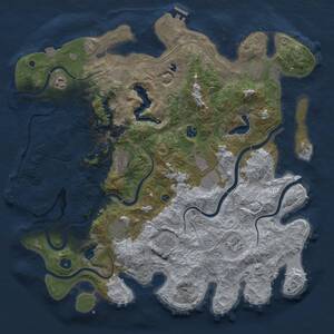 Thumbnail Rust Map: Procedural Map, Size: 4500, Seed: 70804, 15 Monuments