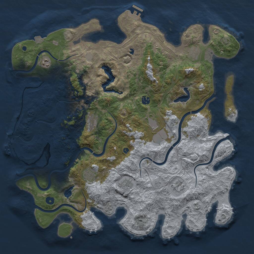 Rust Map: Procedural Map, Size: 4500, Seed: 70804, 15 Monuments