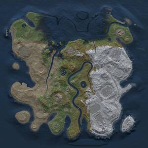 Thumbnail Rust Map: Procedural Map, Size: 3500, Seed: 1827566435, 15 Monuments