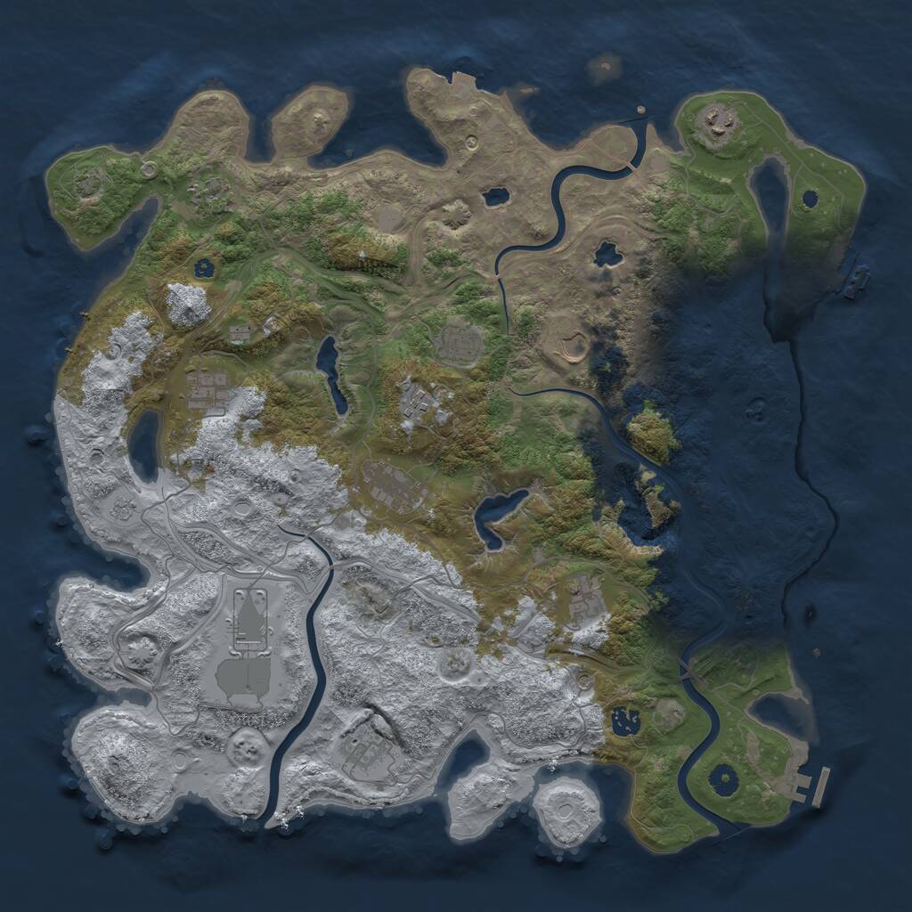 Rust Map: Procedural Map, Size: 4500, Seed: 753069062, 17 Monuments