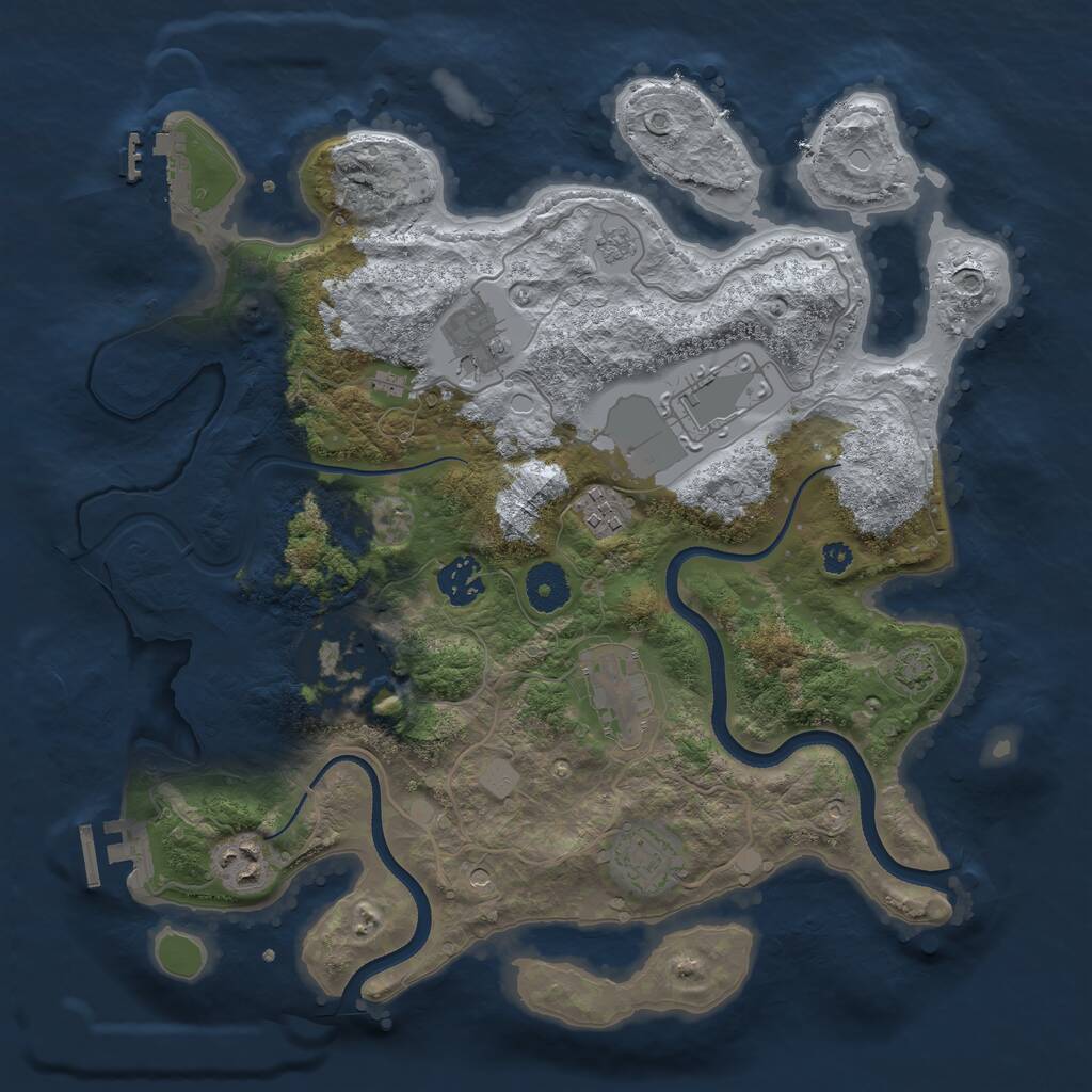 Rust Map: Procedural Map, Size: 3500, Seed: 1068533679, 14 Monuments